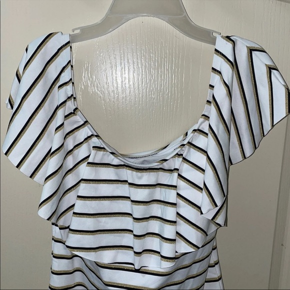 Ralph Lauren Striped Ruffle Swimsuit - Picture 3 of 10